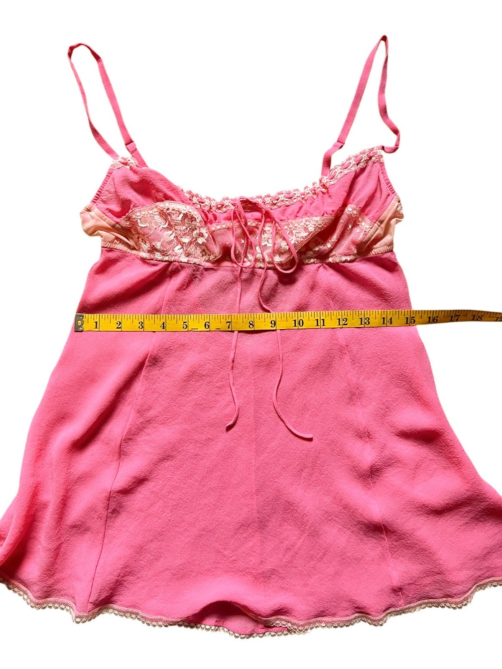 Y2k Vintage Victoria's Secret Pink Lemonade Silk Milkmaid Babydoll Size M - Picture 14 of 15